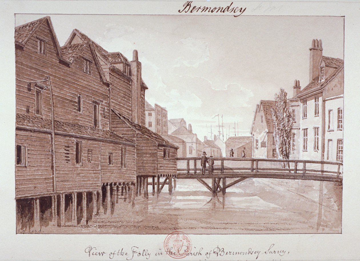 Dockhead Folly, Bermondsey, Londres, 1828 de John Chessell Buckler