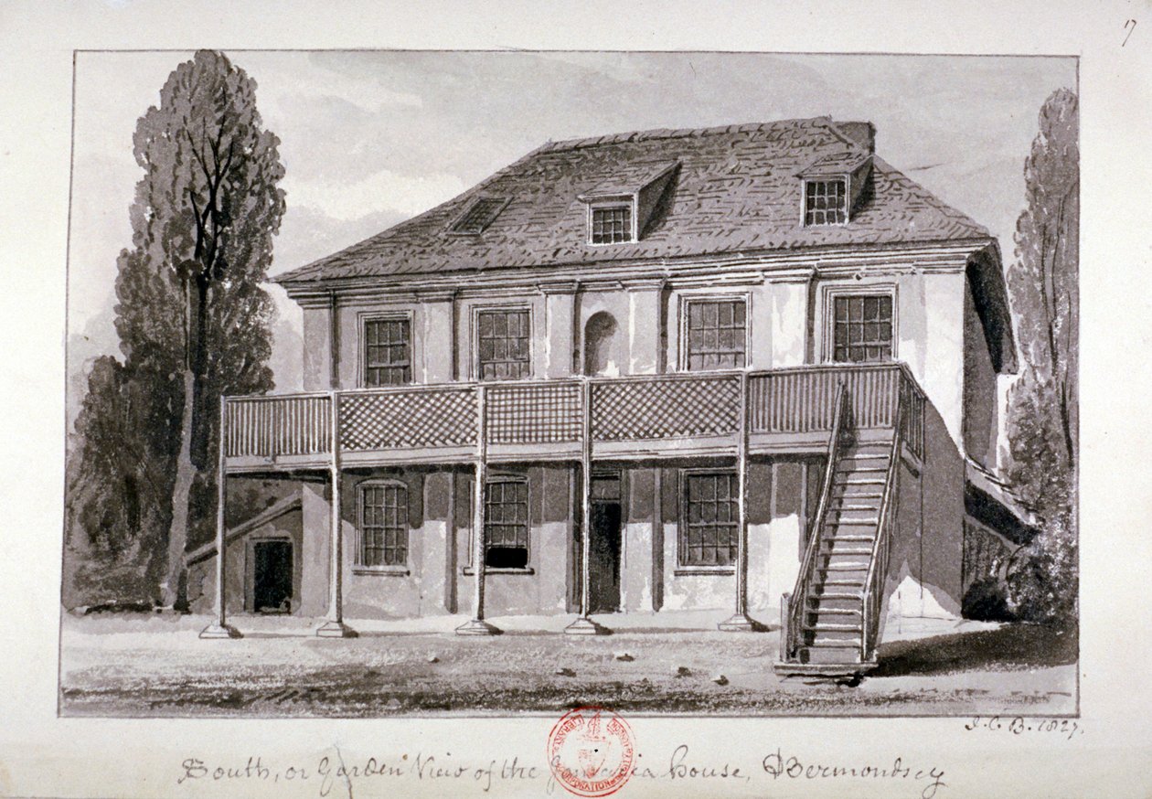 Jamaica House, Cherry Garden Street, Bermondsey, Londres, 1827 de John Chessell Buckler
