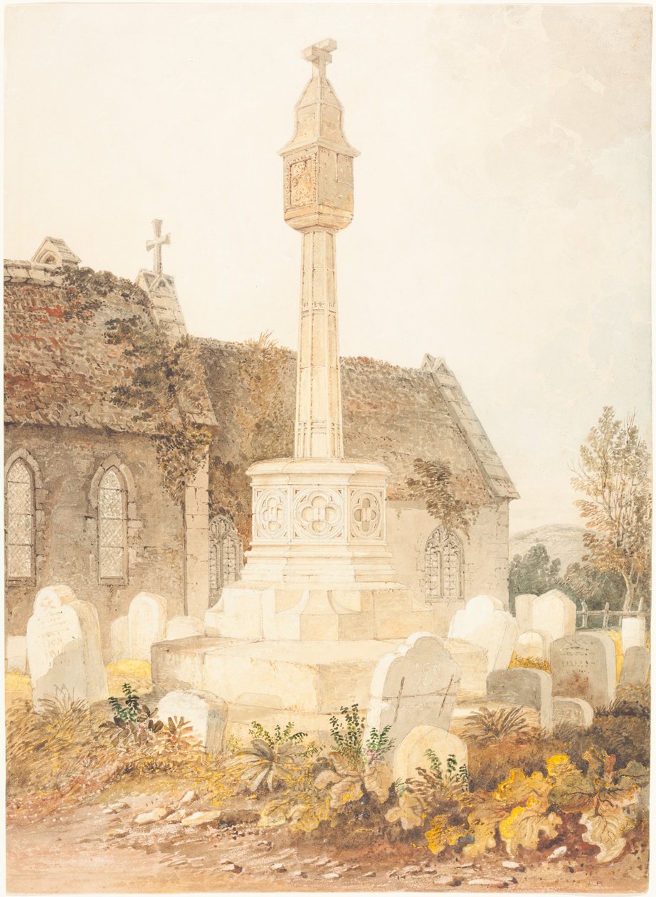 Monumento em um cemitério da igreja de John Chessell Buckler