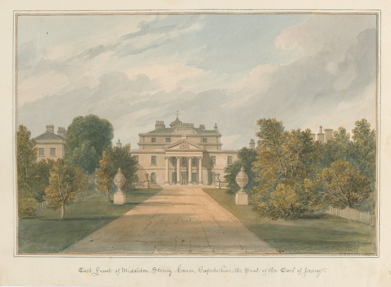 Oxfordshire - casa de Middleton Stoney, 1827 de John Chessell Buckler