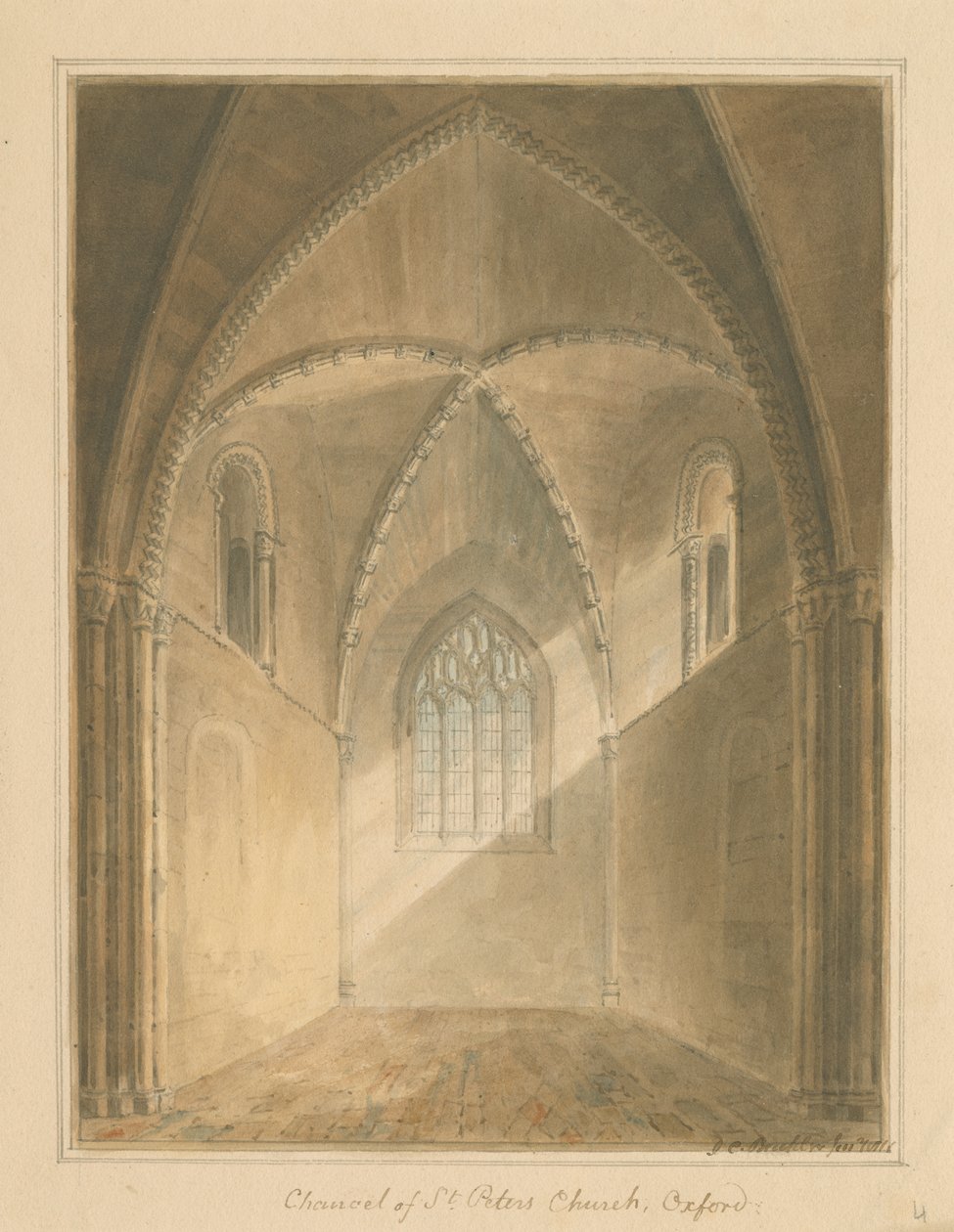 Oxfordshire - Oxford - Interior da Igreja da Capela de São Pedro, 1811 de John Chessell Buckler