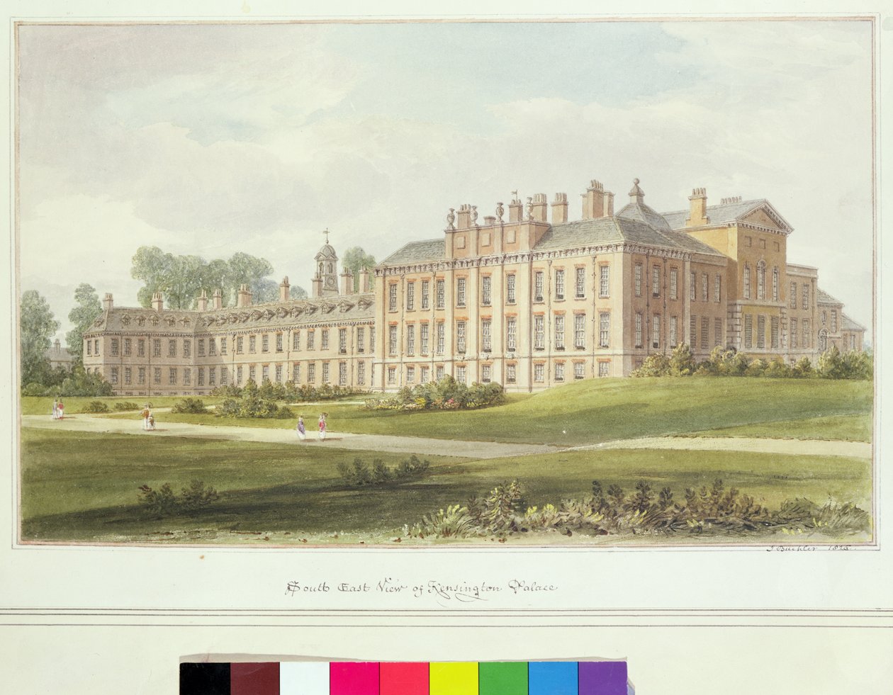 Vista Sudeste do Palácio de Kensington, 1826 de John Chessell Buckler