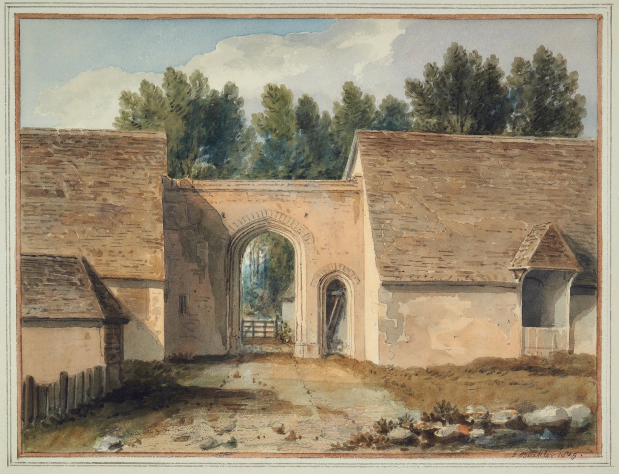 Porta Sul do colégio em Maidstone, Kent de John Chessell Buckler