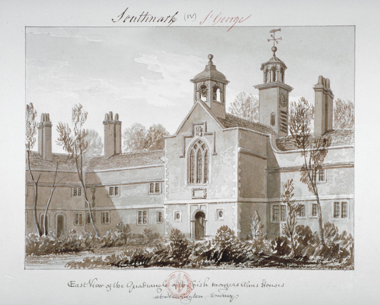 Hospital de São Pedro, Southwark, Londres, 1827 de John Chessell Buckler