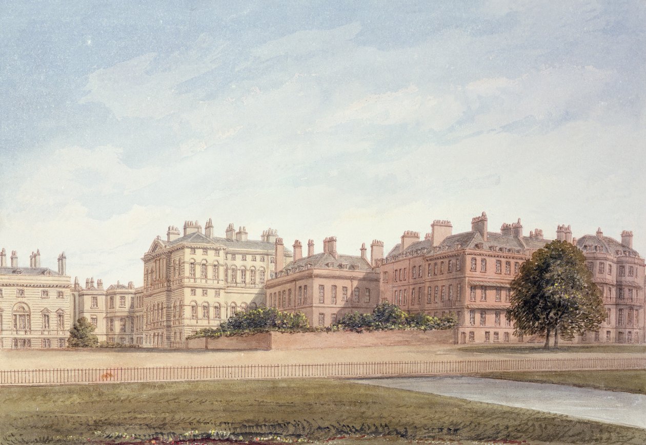 O Tesouro e casas em Downing Street do Parque St. James de John Chessell Buckler