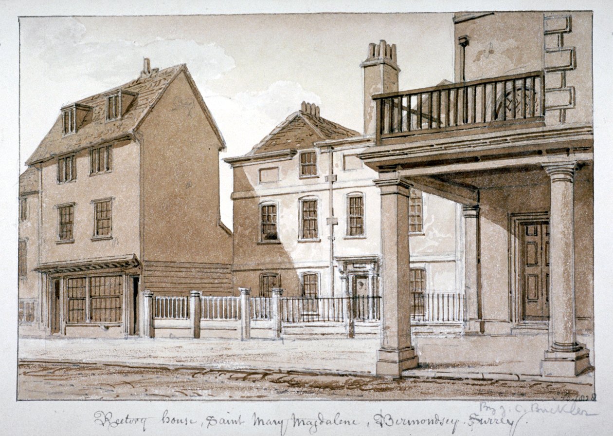 A reitoria, Santa Maria Madalena, Bermondsey, Londres, 1828 de John Chessell Buckler