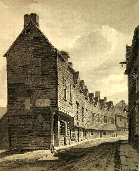 Vista do Folly at Dockhead, Bermondsey de John Chessell Buckler