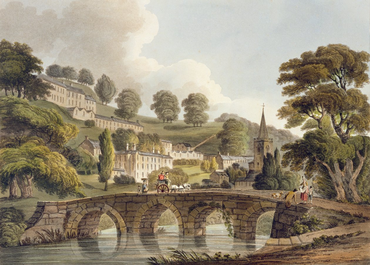 Bradford, de "Banho Ilustrado por uma Série de Vistas", gravado por John Hill (1770-1850) pub. por William Miller, 1805 (aquatinta) de John Claude Nattes