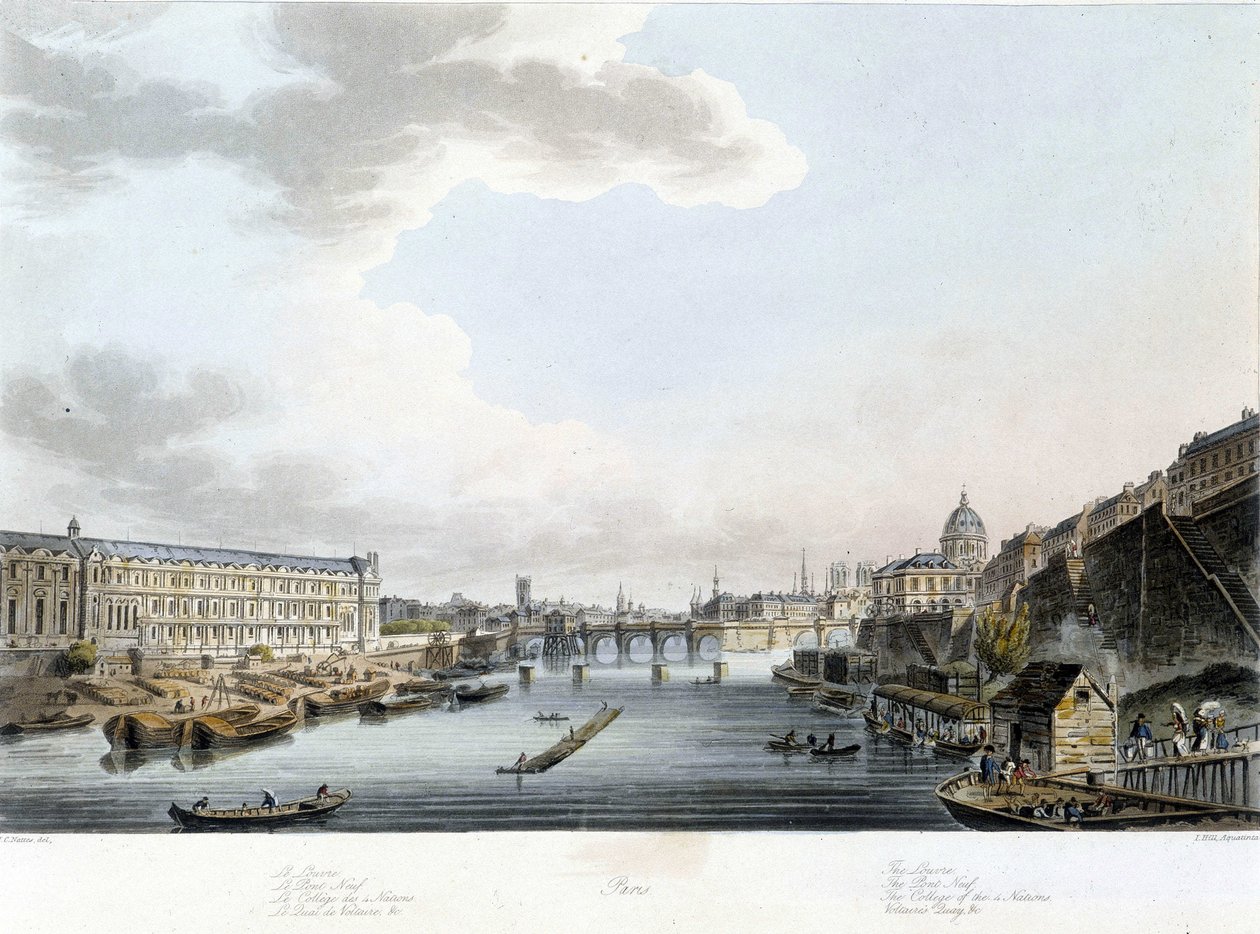 Paris: Pont neuf - por J.C Mats de John Claude Nattes