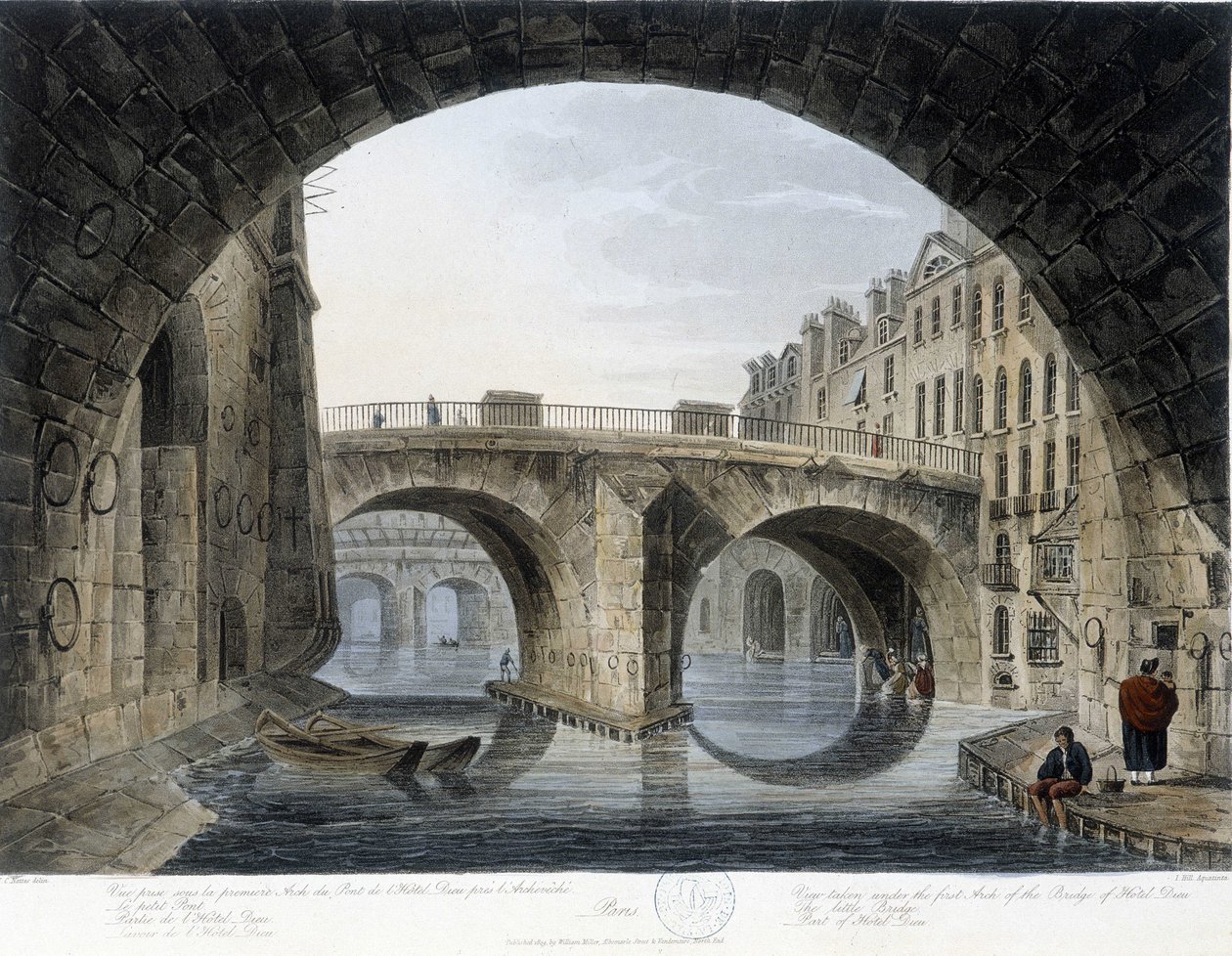 Paris, a Pont de Peer - dess. de Mats, cerca de 1810, cidade de Paris. de John Claude Nattes