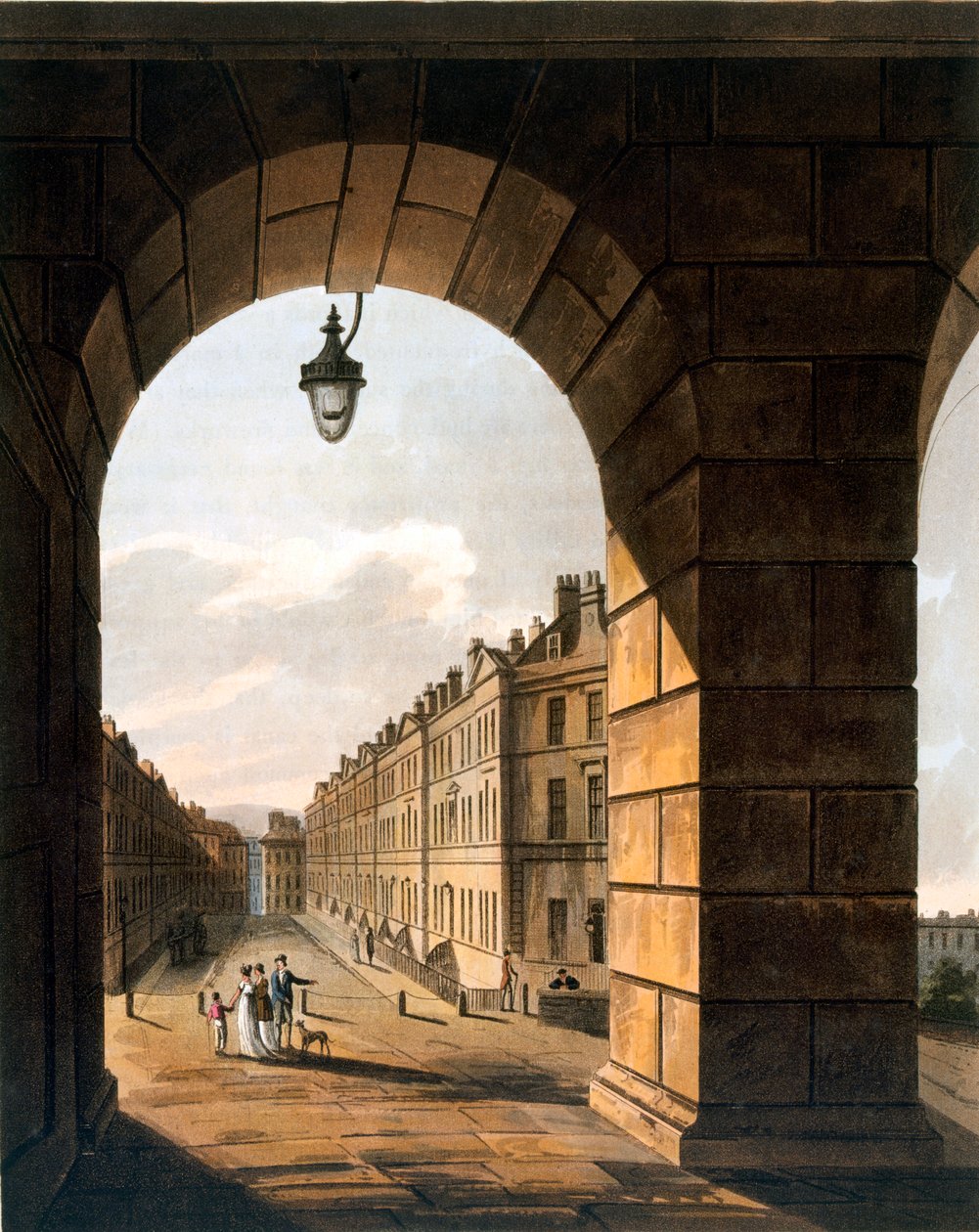 Cena de rua, banho (aquatint) de John Claude Nattes