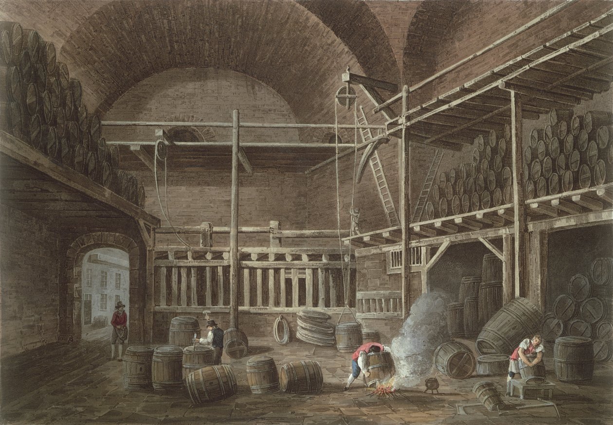 Os Banhos de Juliano no Hotel de Cluny, 1809 (água) de John Claude Nattes