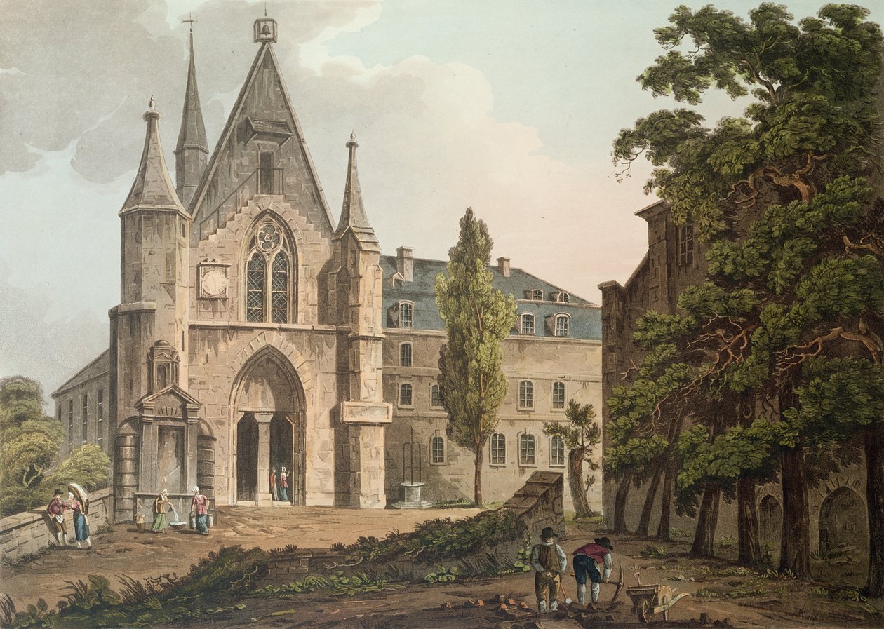 O Colégio de Navarra em Paris, gravado por I. Hill, 1809 (aquatint) de John Claude Nattes