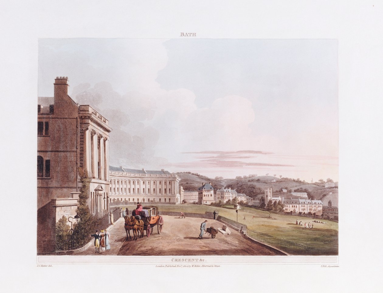 The Crescent, de "Banho ilustrado por uma série de vistas", 1806 de John Claude Nattes