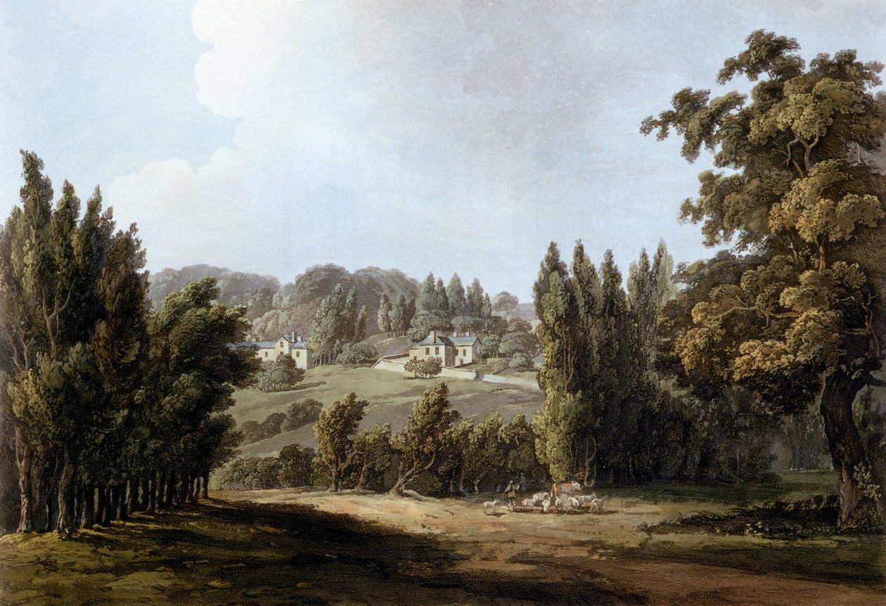 "O Hermitage" em Montmorency, 1809 de John Claude Nattes