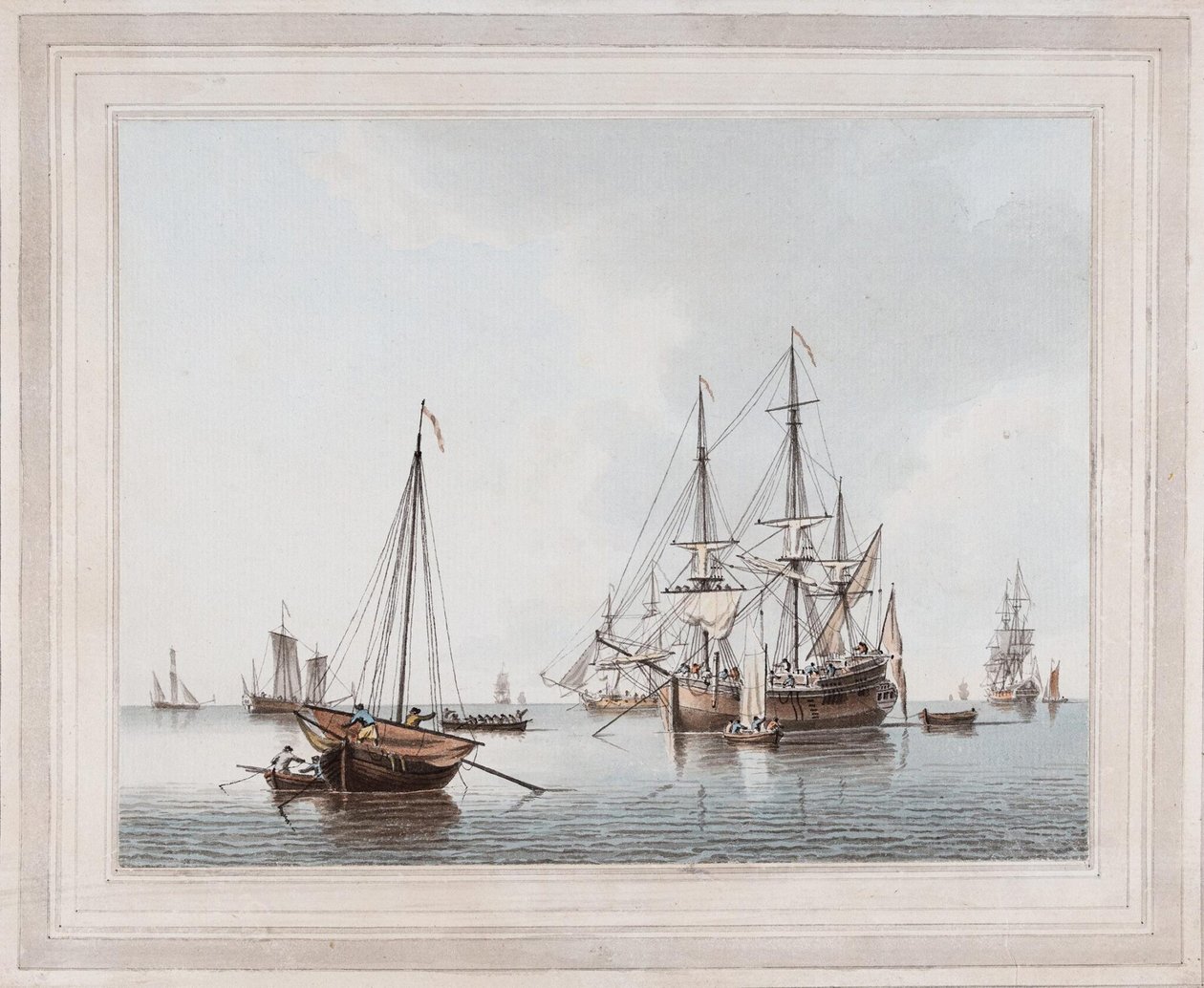 John Cleveley the Younger - Navegação numa calma - 10704 de John Cleveley the Younger