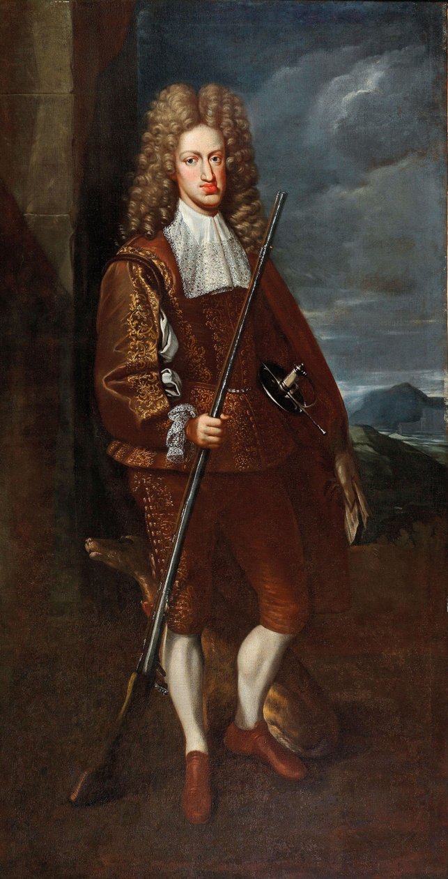 Retrato de Carlos II da Espanha em traje de caça, 1699. de John Closterman