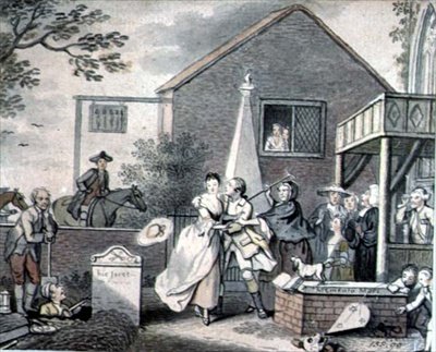 Group at a Church Porch (desenho) de John Collet