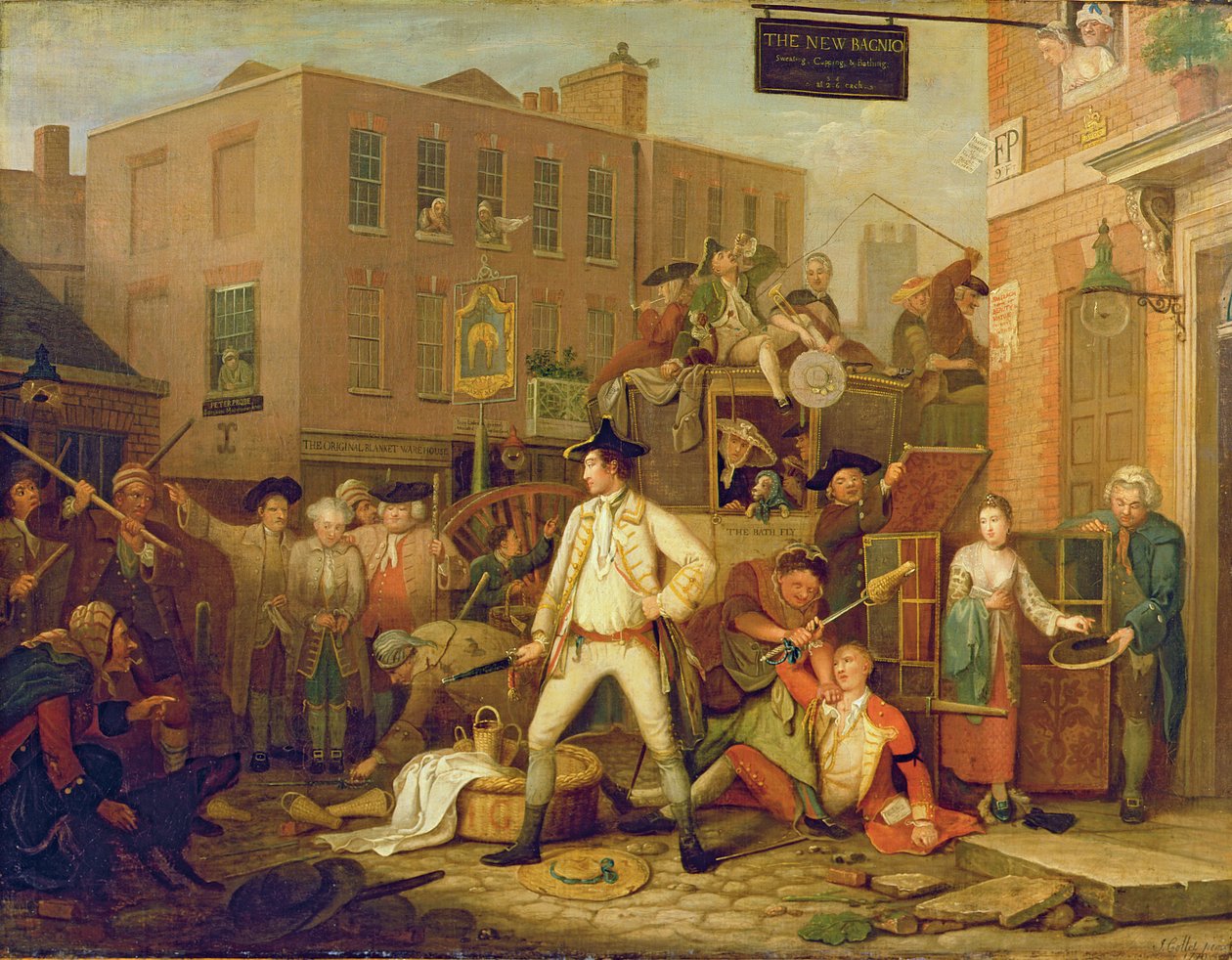 Cena em uma rua de Londres de John Collet