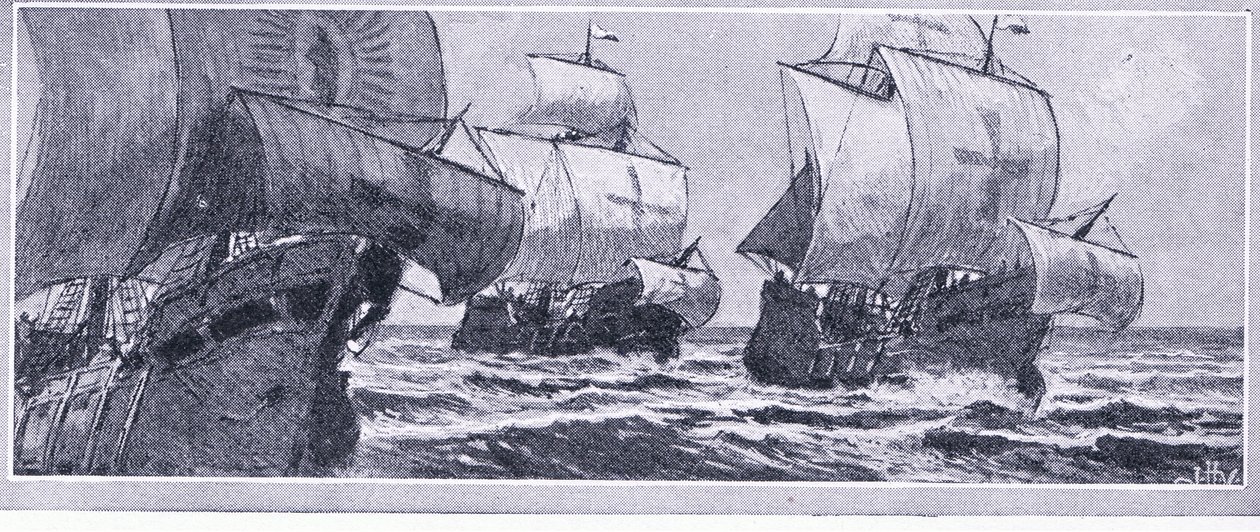 A última viagem de Henry Hudson-1610. Lido à deriva por uma tripulação amotinada, Newnes Pictorial Knowledge publicada por Newnes, c.1950s de John Collier