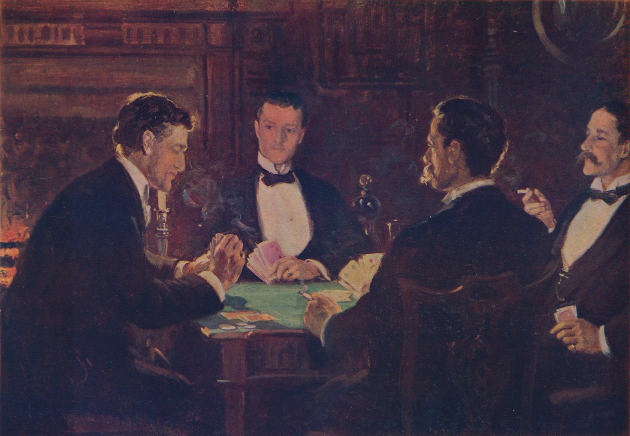 Os jogadores do Whist, c1900, c1915 de John Collier