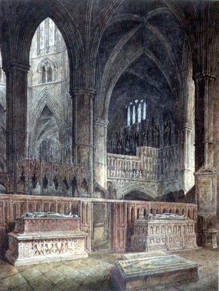 Interior, de, st. Edmunds, capela, abadia westminster, 19o século de John Coney