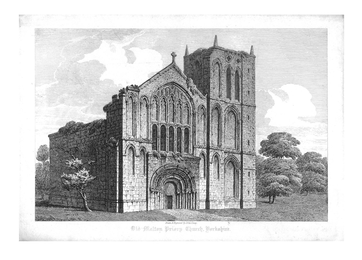 Igreja velha do convento de Malton, Yorkshire, início do século XIX. de John Coney