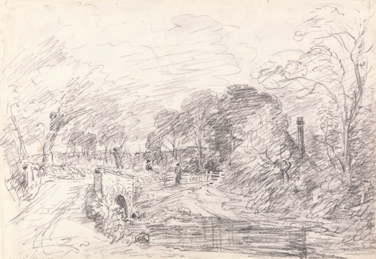 Uma ponte perto de Salisbury Court, Talvez Milford Bridge de John Constable