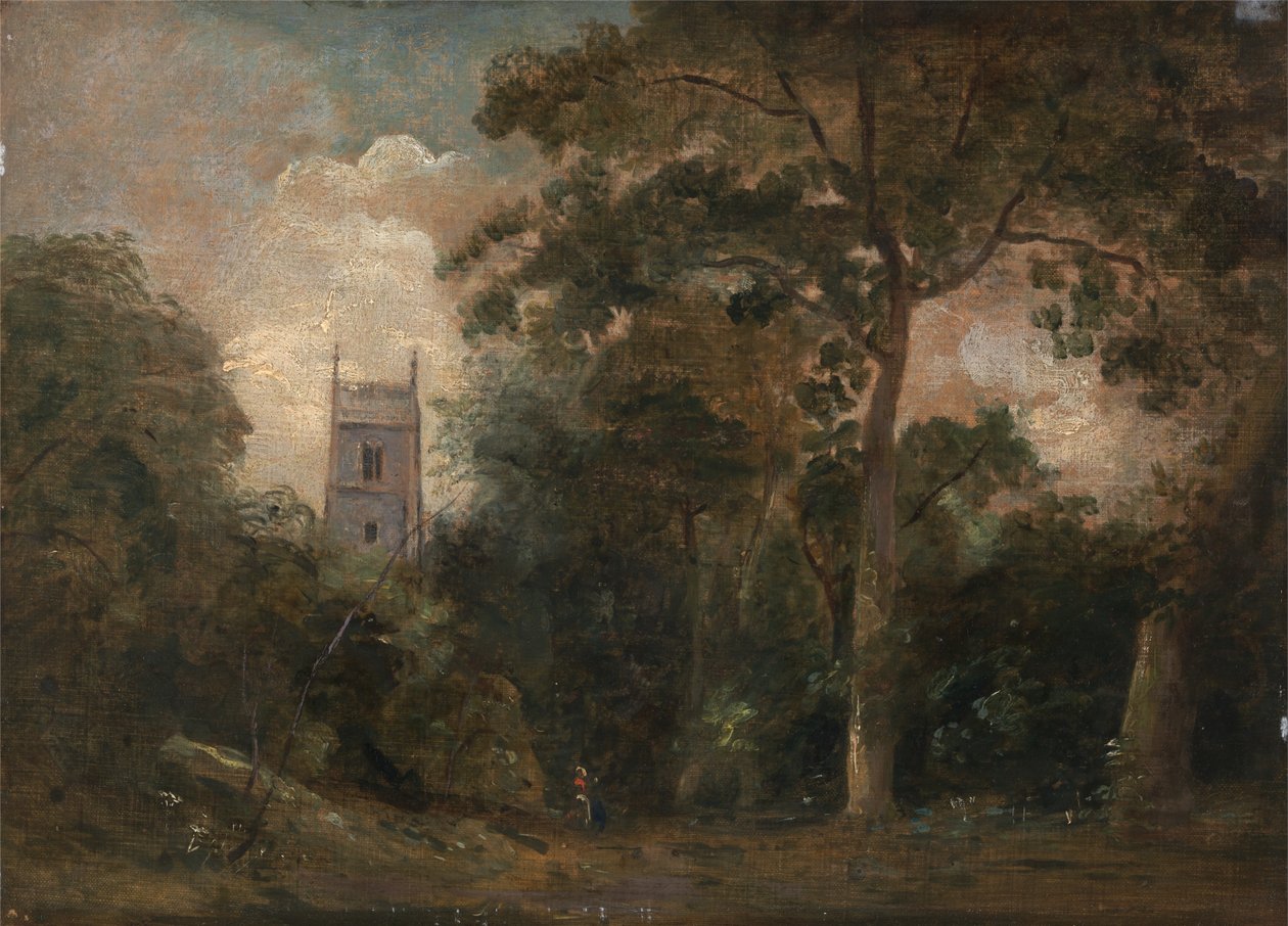 Uma igreja nas árvores de John Constable