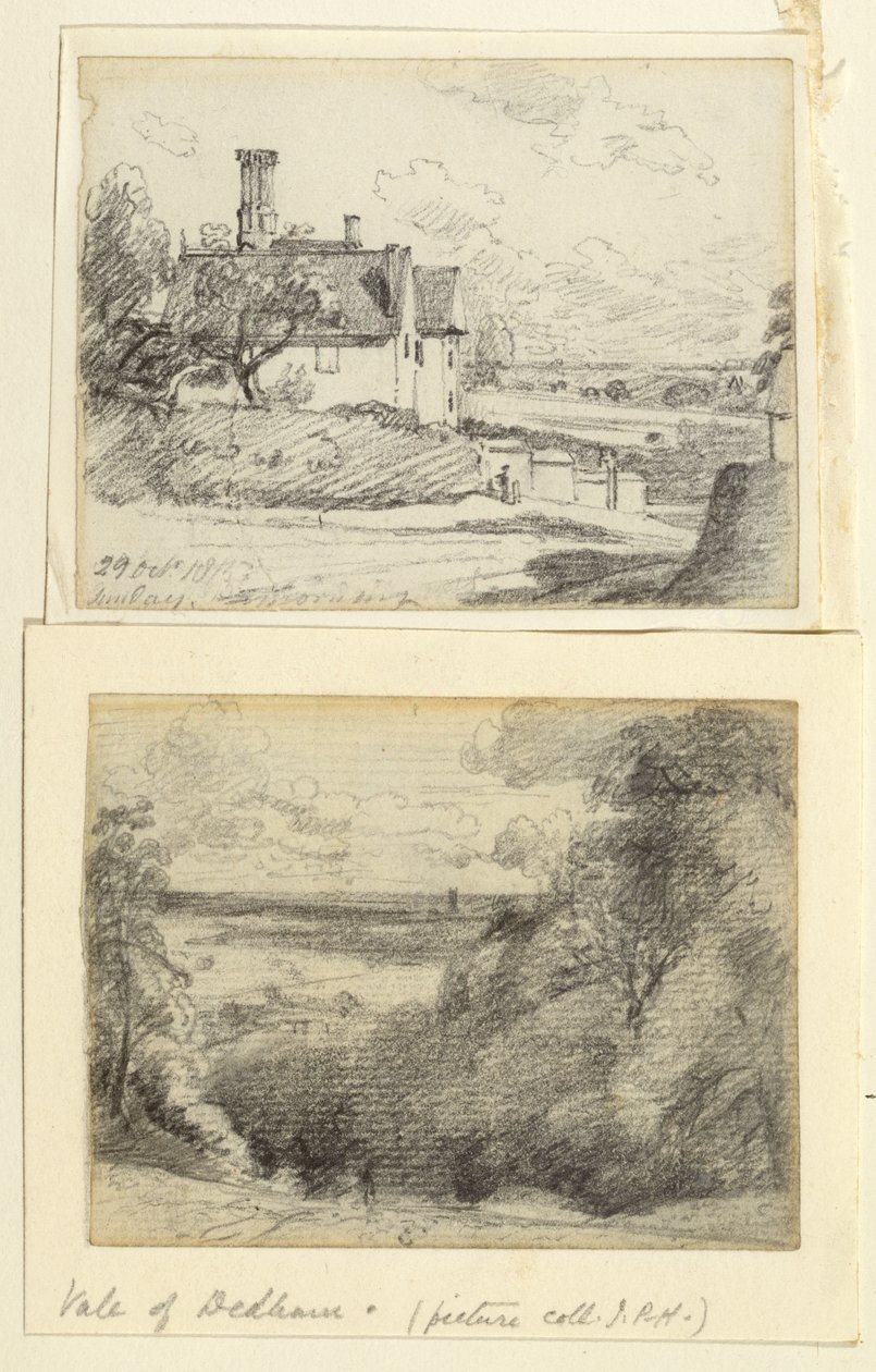 A Manor House, 1815, e Dedham perto de Gun Hill, Langham, c.1815 de John Constable
