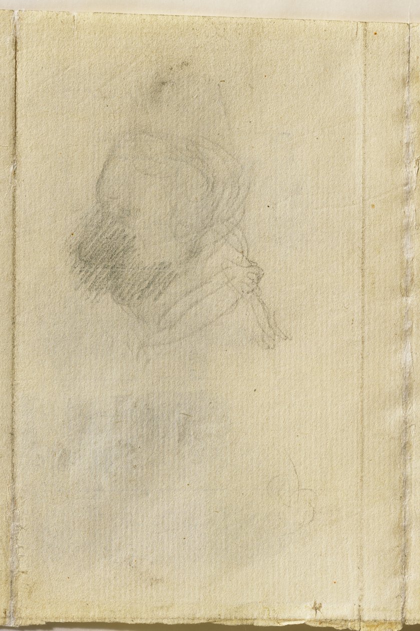 A cabeça de um homem no perfil de John Constable