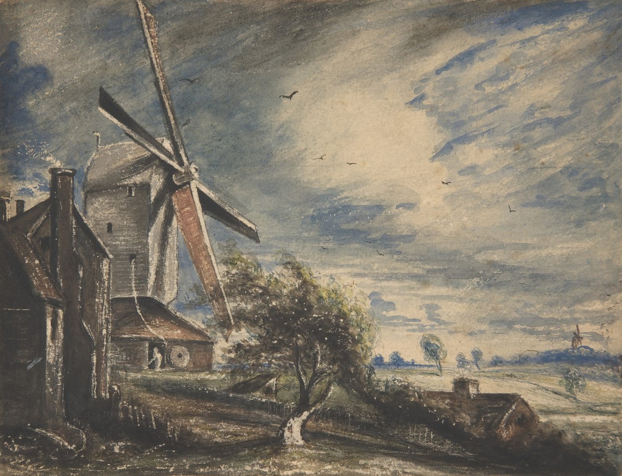 Um moinho perto de Colchester, 1833. de John Constable