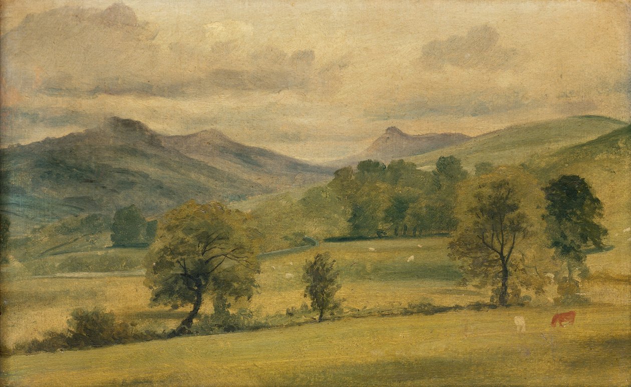Uma vista no distrito dos lagos (aquarela) de John Constable