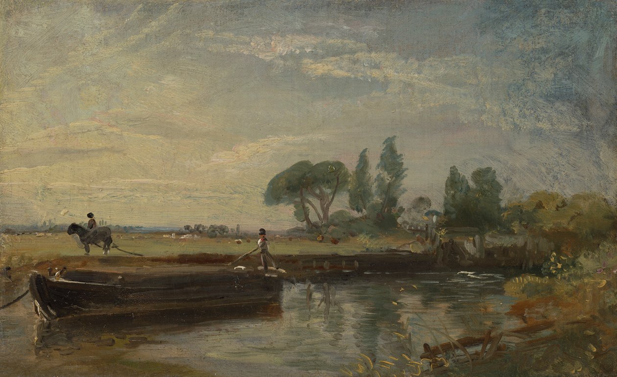 Barcaça abaixo de Flatford Lock de John Constable