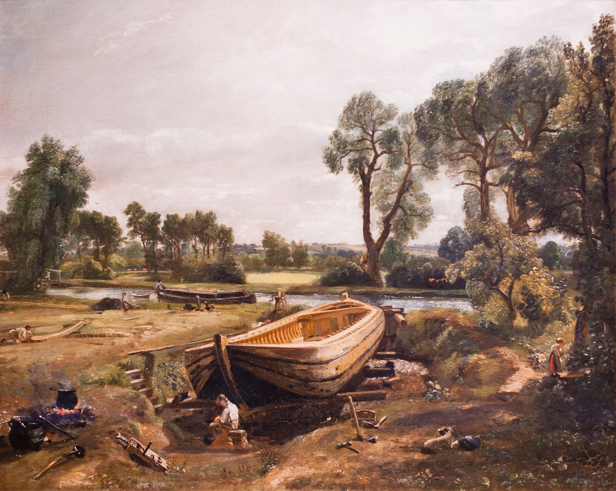 Construção de barcos perto de Flatford Mill de John Constable