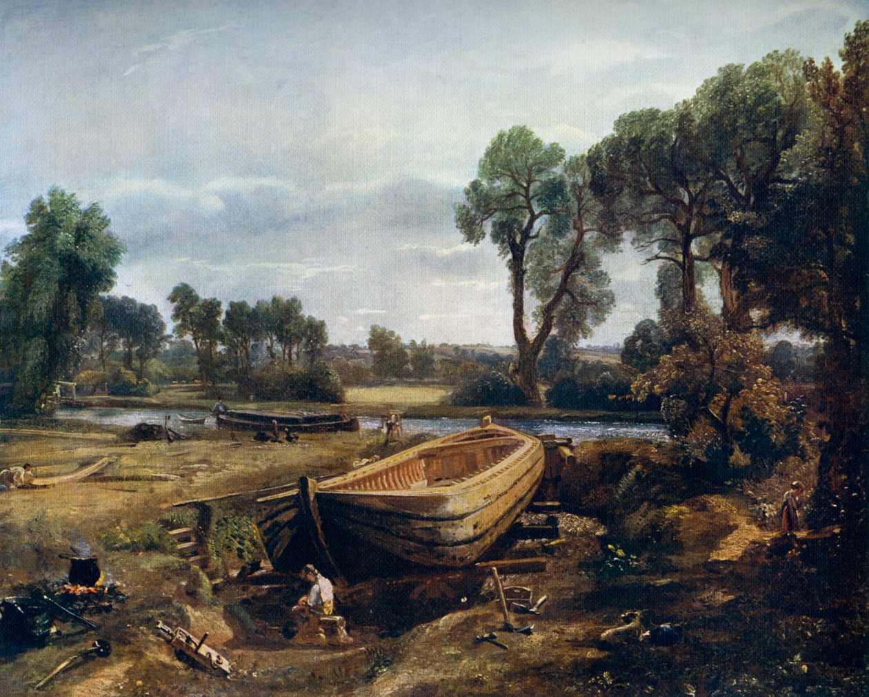 Edifício de barco perto de Flatford Mill, 1815, 1912. de John Constable