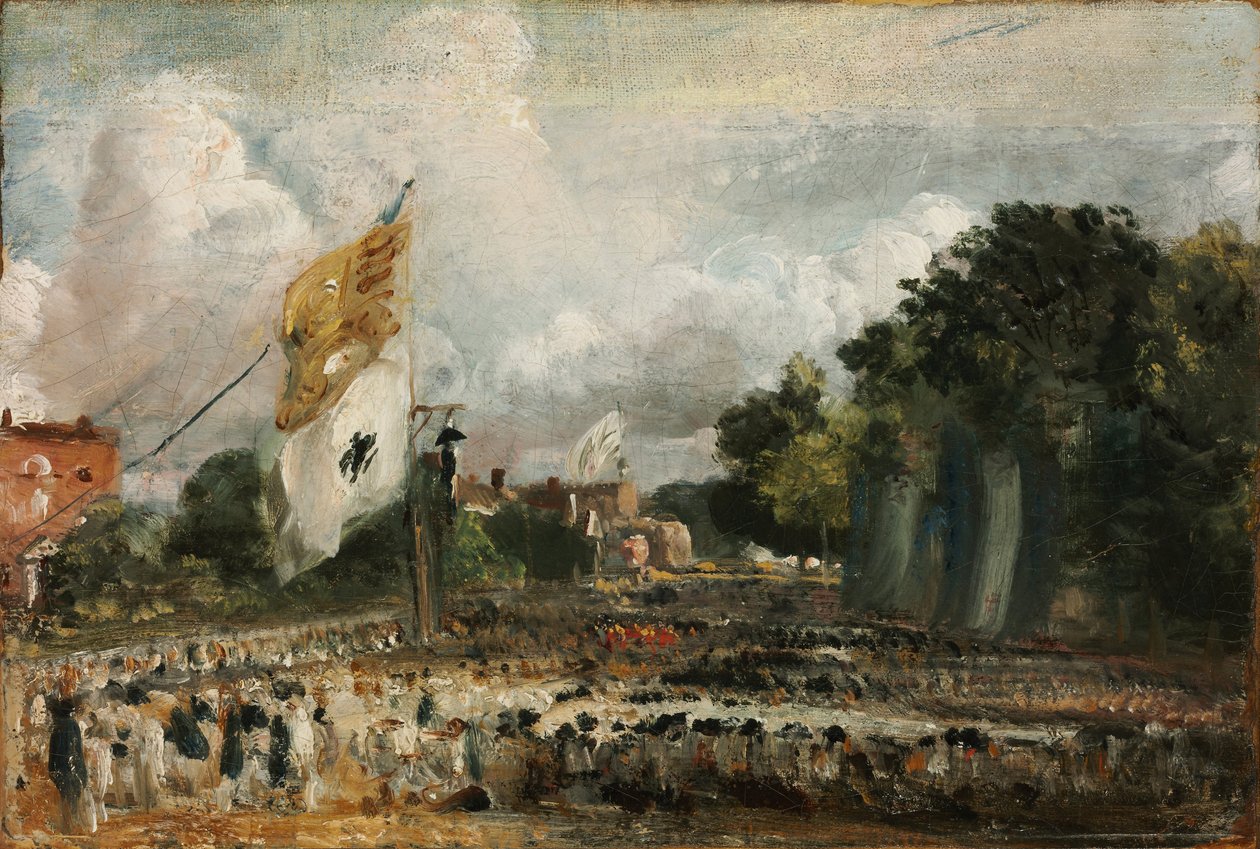 Celebração da paz geral de 1814 em East Bergholt, 1814 de John Constable