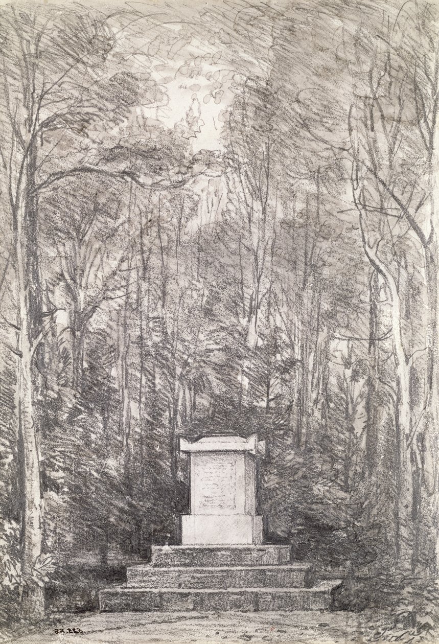 Cenotáfio para Sir Joshua Reynolds no Coleorton Hall, Leicestershire, 1823 (desenho a lápis) de John Constable