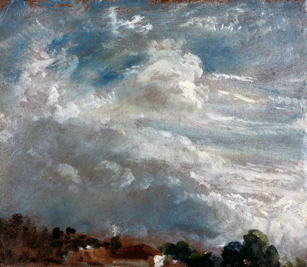 Estudo da Nuvem: Horizontes de Árvores de John Constable