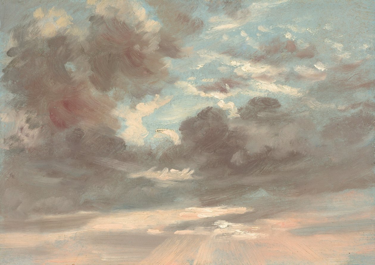 Estudo da Nuvem: Stormy Sunset, 1821-1822. de John Constable