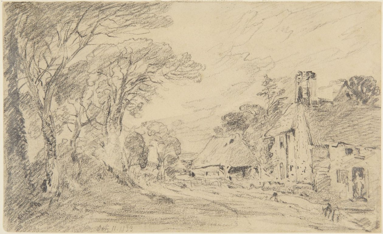 Casinha de campo e árvores de John Constable