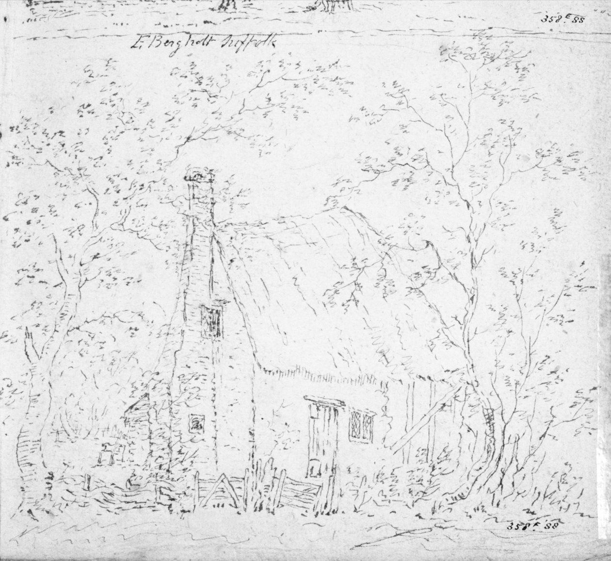 Cottage em East Bergholt (desenho) de John Constable
