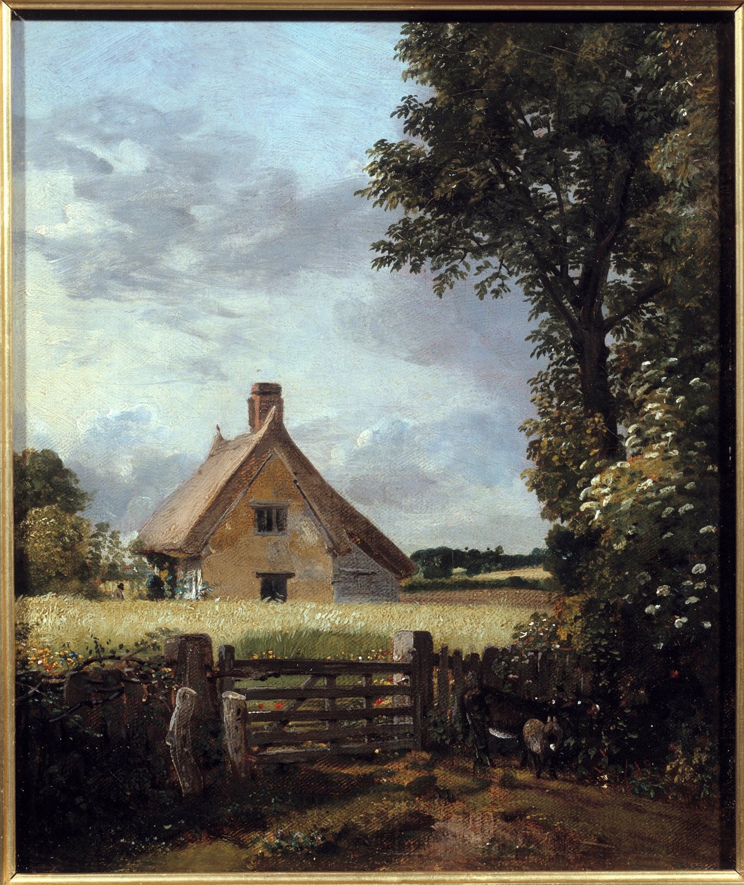 Casa de campo em um campo de trigo. Pintura de John Constable (1776-1837) de John Constable