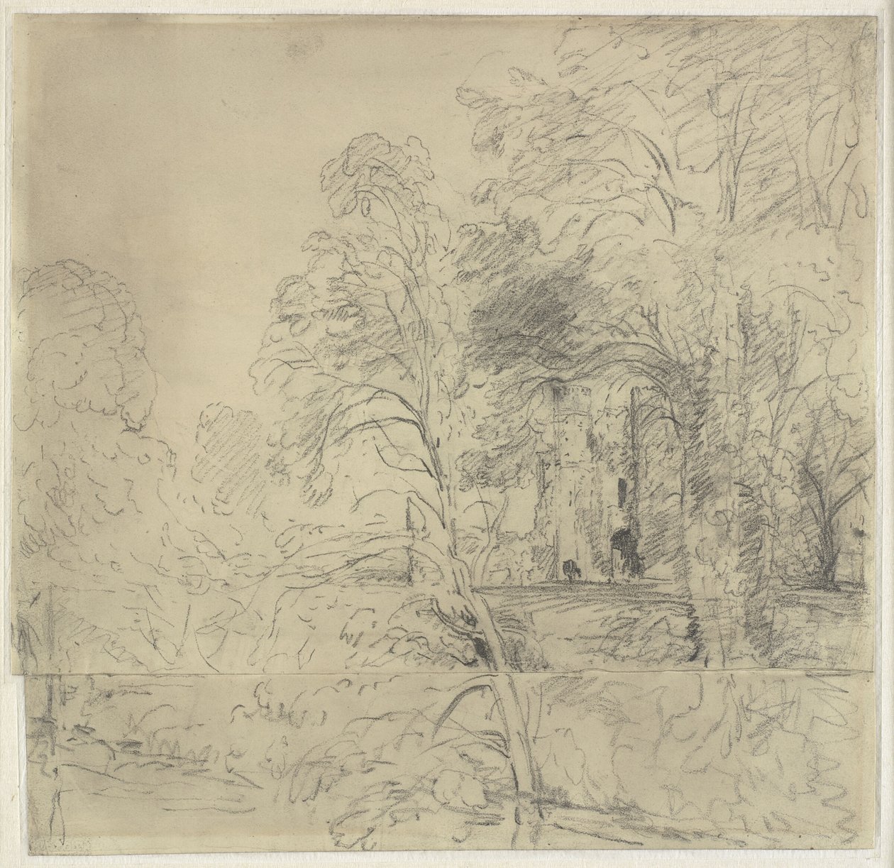 Castelo Cowdray, visto entre as árvores de John Constable