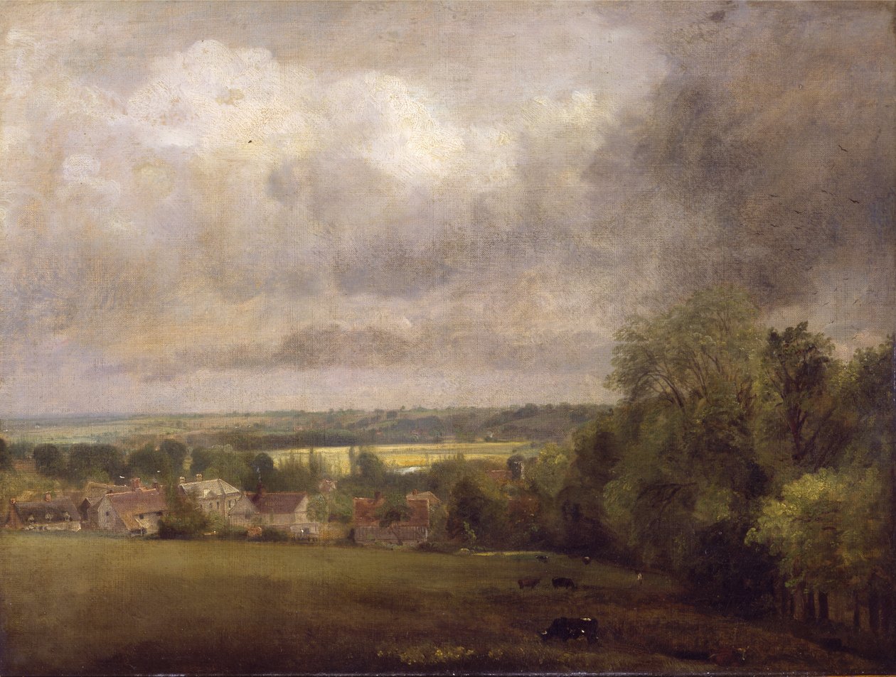 Aldeia junto ao rio Stour de John Constable