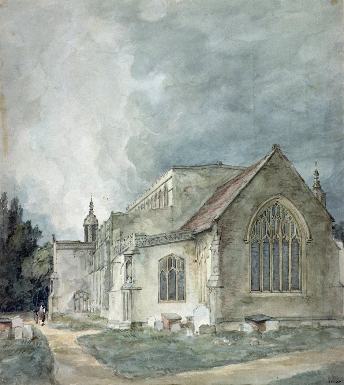 Igreja de East Bergholt, c.1805-11 (aquarela) de John Constable