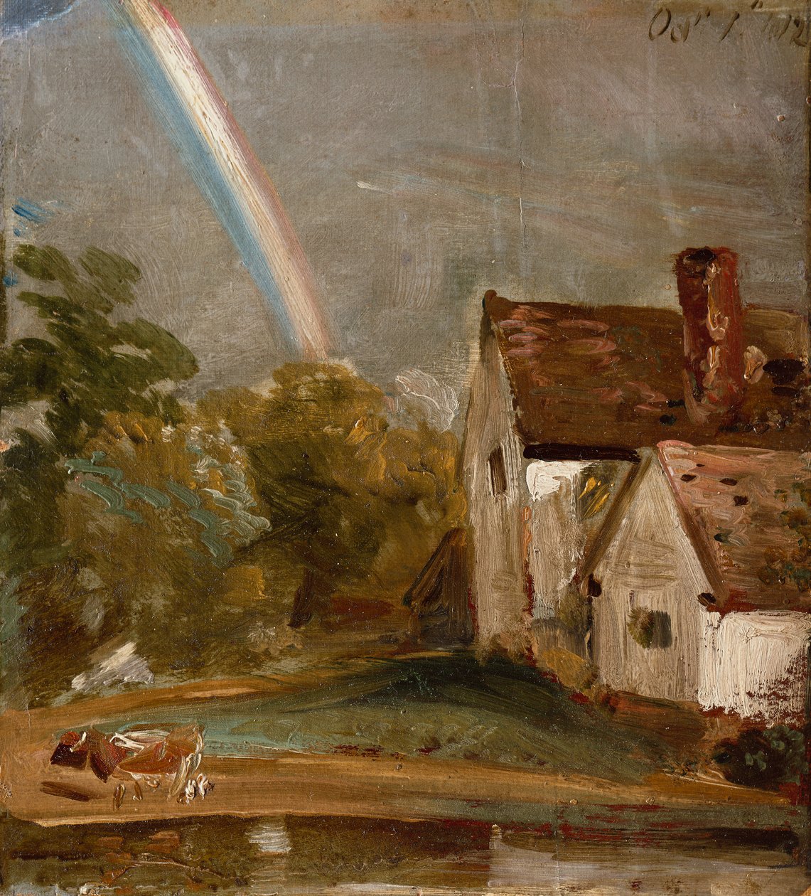 Flatford Lock and Mill (óleo) de John Constable