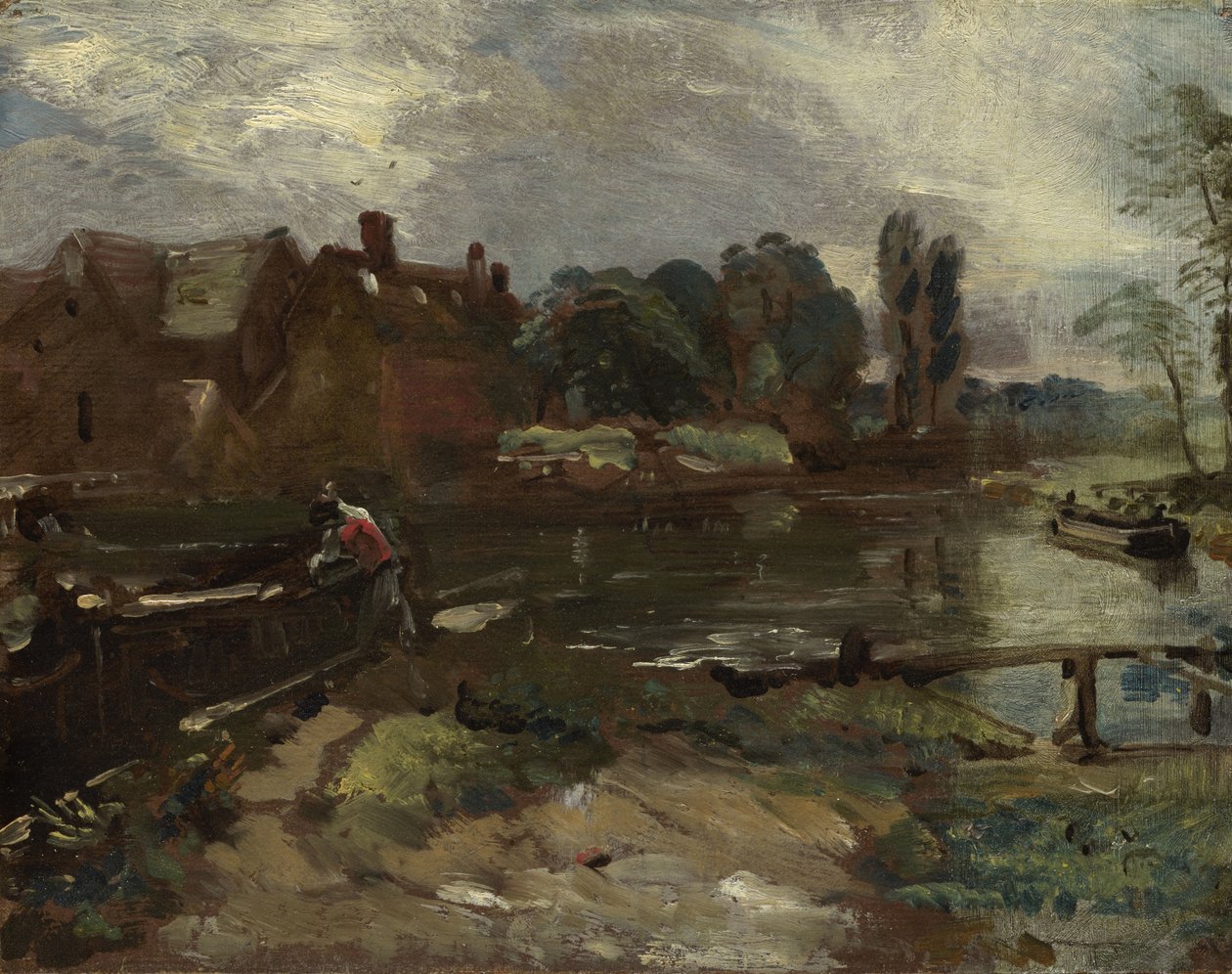 Moinho de Flatford da fechadura, c.1810 de John Constable