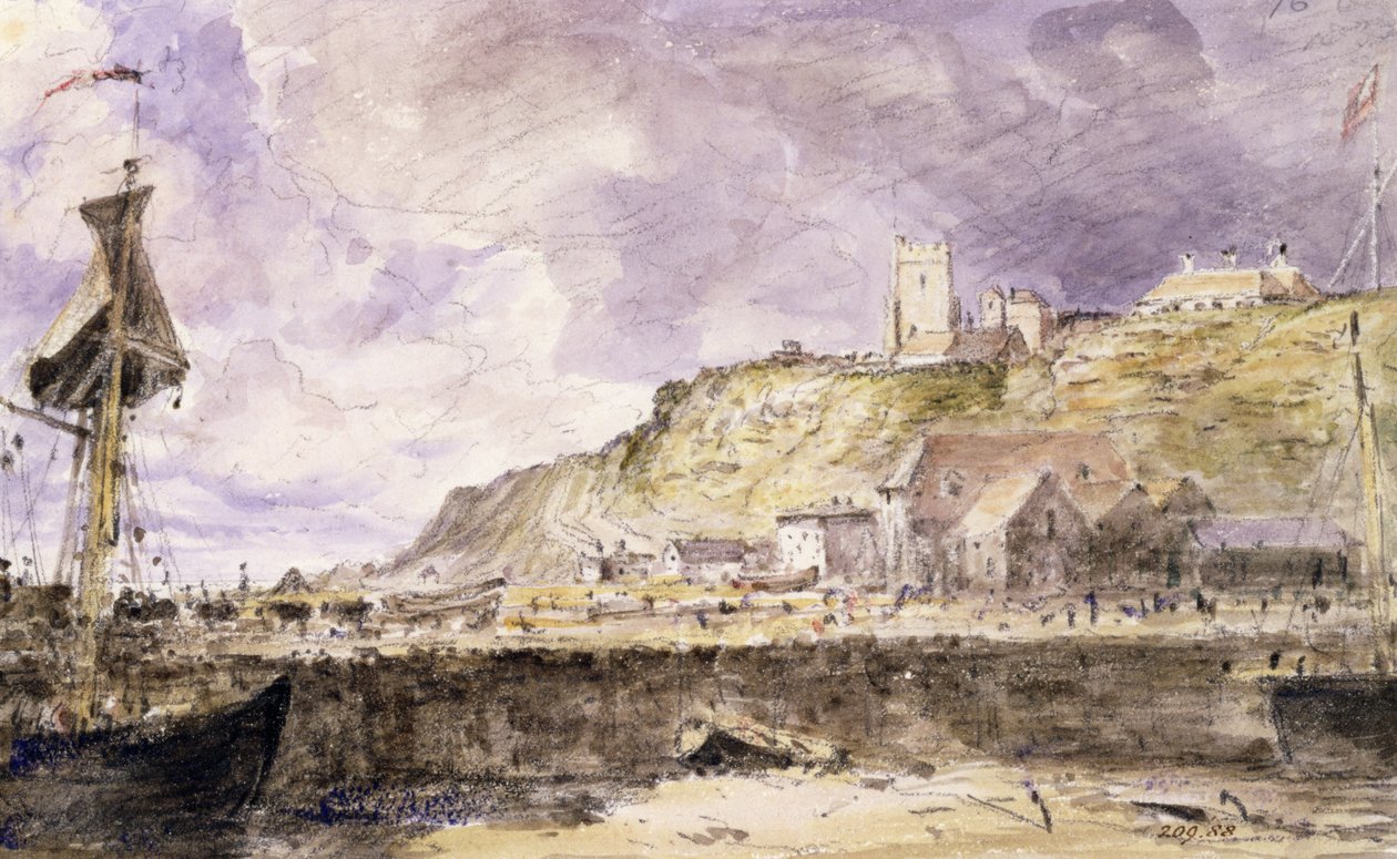 Porto de Folkestone, 1833 (wc) de John Constable