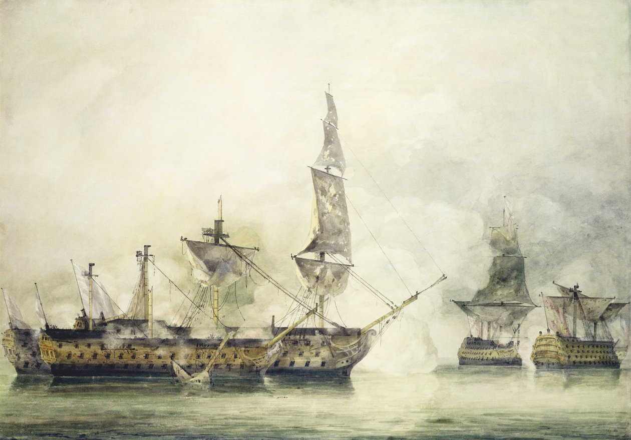 HMS Victory na Batalha de Trafalgar, 1805, de John Constable